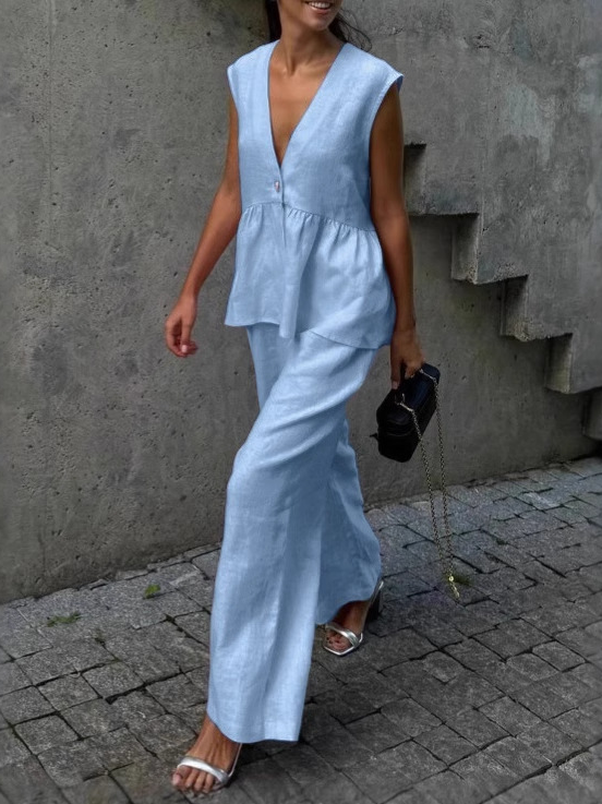 Zara | og Linned To-delt Sæt