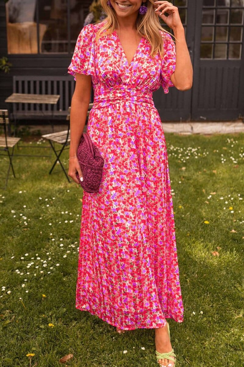 Sandra™ | Sandra Elegant maxikjole med V-udskæring
