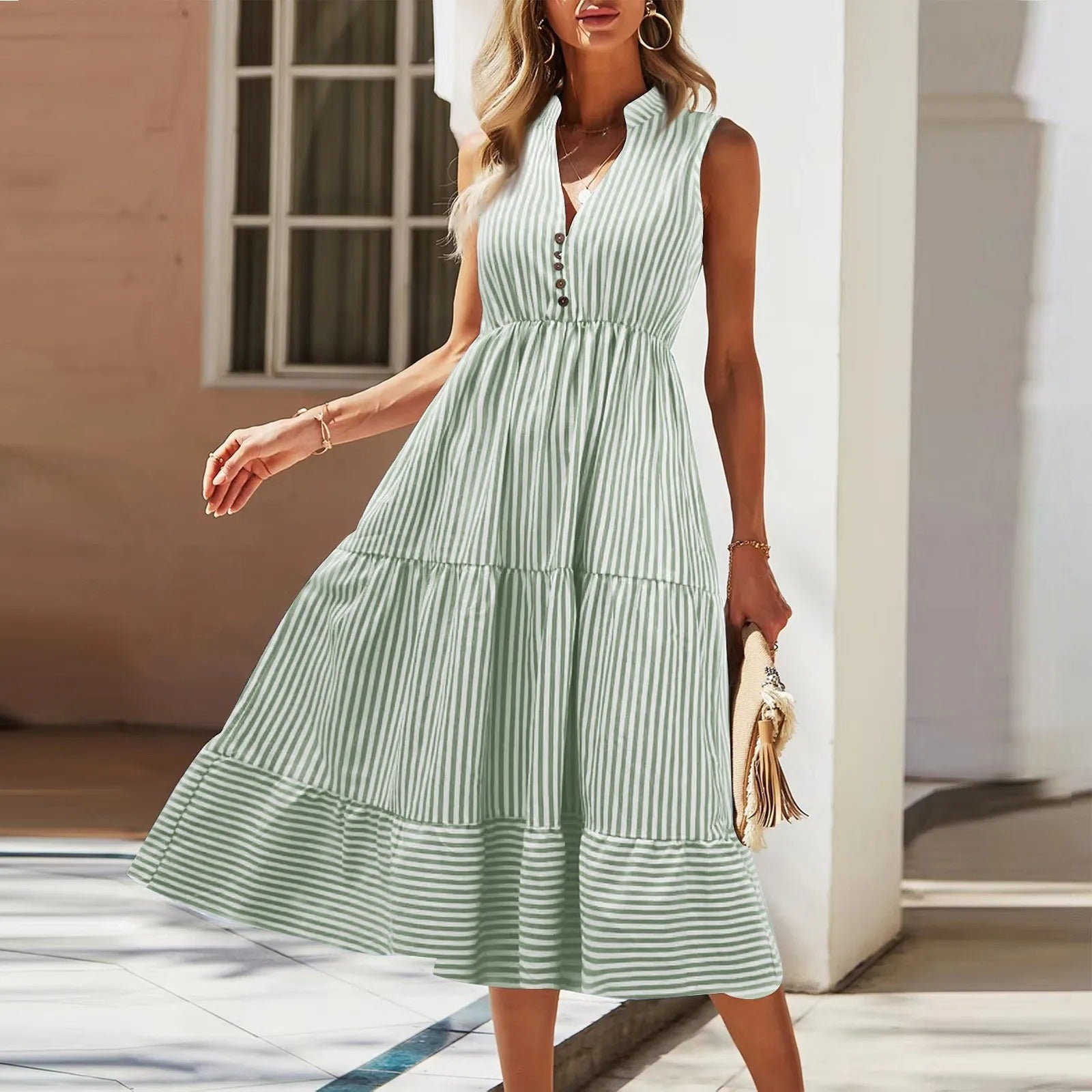 Amanda™ | Farverig Sommerkjole - Chic og klar til solen