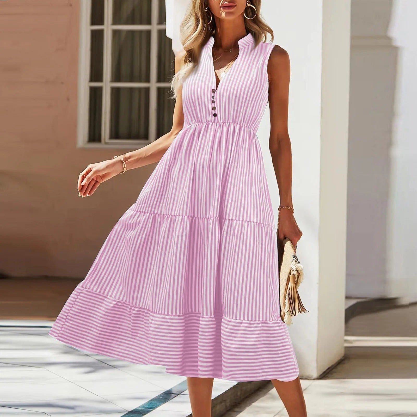 Amanda™ | Farverig Sommerkjole - Chic og klar til solen
