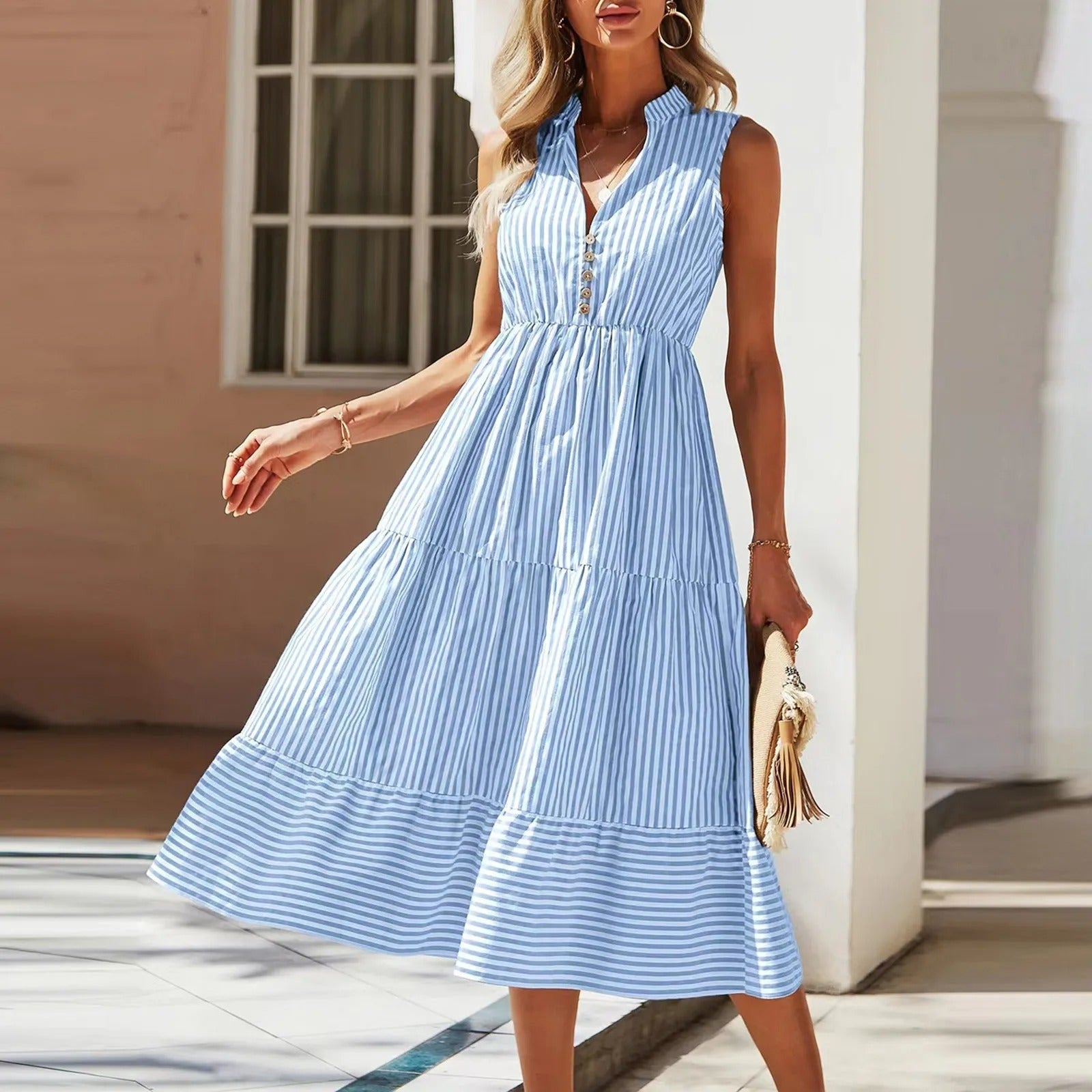 Amanda™ | Farverig Sommerkjole - Chic og klar til solen