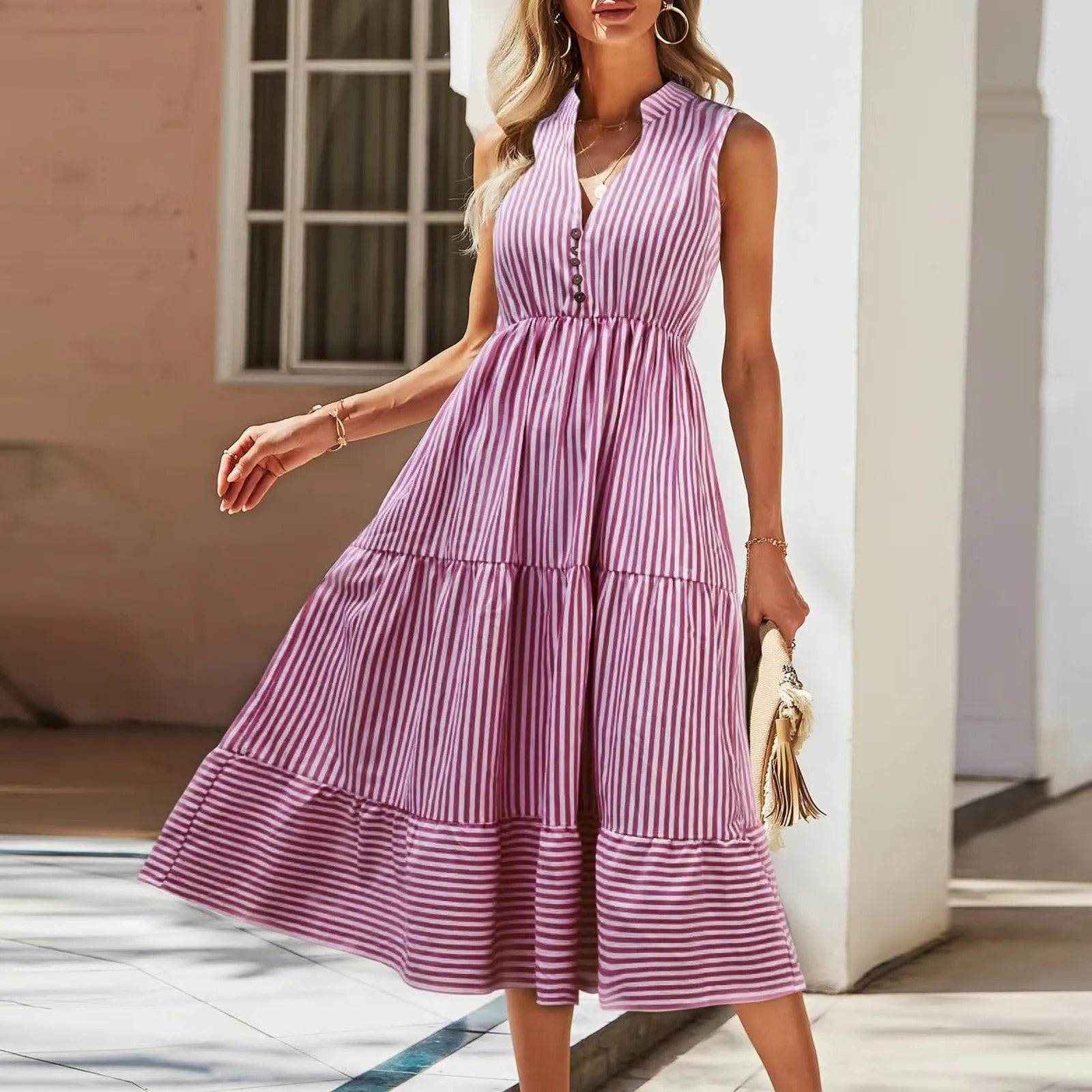 Amanda™ | Farverig Sommerkjole - Chic og klar til solen