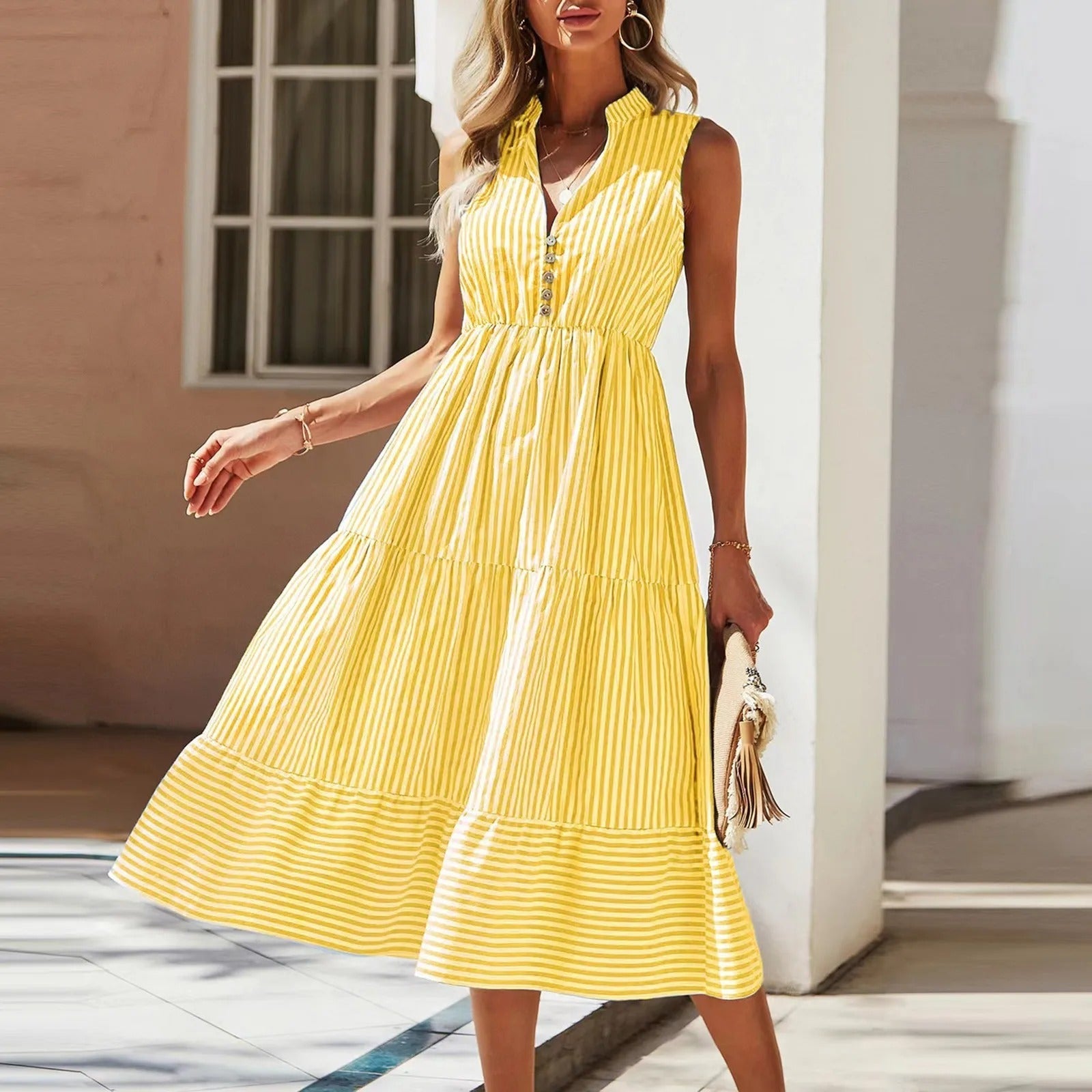 Amanda™ | Farverig Sommerkjole - Chic og klar til solen