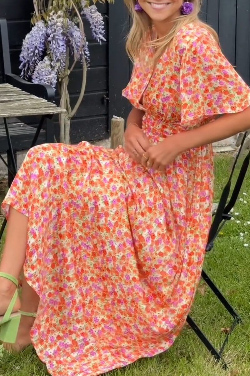 Sandra™ | Sandra Elegant maxikjole med V-udskæring